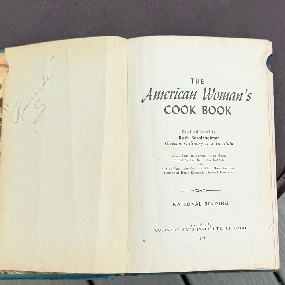 Vintage American Women’s Cookbook 1947